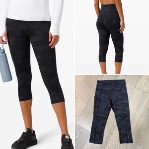 Lululemon | Fast and Free High-Rise Crop 19" Camo Deep Coal Multi | Size 6
